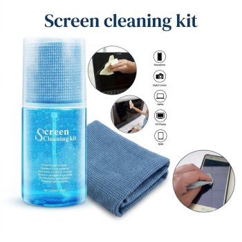 Screen Cleaning Kit – LCD/LED Monitor, Laptop & Mobile Screen Cleaner | Cleaning Spray + Microfiber Cloth