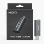 Compact USB HDMI Video Capture Card – 1080P Full HD Audio & Video Grabber for Live Streaming, Gaming & DSLR Camera Setup