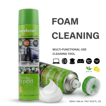 Handboss Universal Foam Cleaning Agent (250ml) – Multi-Functional Foam Cleaner Spray with Built-in Brush Top for Computer, Car, Furniture & Electronics
