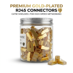 CAT6 FTP RJ45 Network Metal Gold Connector 100 pcs – Gold-Plated | Shielded | 8P8C Modular Plug