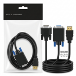 HDMI to VGA Adapter 1.5m Cable – Full HD Display Converter for Monitor & Projector